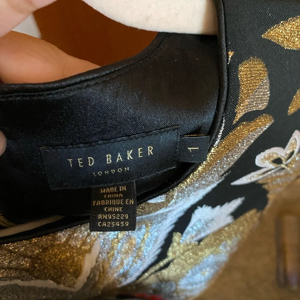 Ted Baker Imoen Opulent Orient Jacquard Dress Womens Size 1 US 4 Pocket Cocktail - Picture 8 of 11